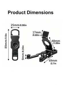 KEBIDU ABS Foldable Mini Phone Stand Keychain, Non-Slip Adjustable Portable Outdoor Travel Desktop Phone Holder - Multicolor - View 9