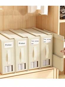 Non-Woven Fabric Bed Sheet Storage Box Home Organization Drawer Storage Box Blanket Bedding Storage Box Foldable Bed Essentials Storage - Beige - View 5