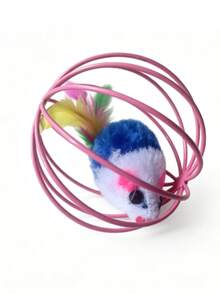 Colorful Cage Mouse Toy Set, Relieve Cat Boredom, Full Of Fun - Interactive Rolling Ball And Mouse Toys, Let Your Cat Have A Great Time. 1/2/5 Random Colors - A - View 12