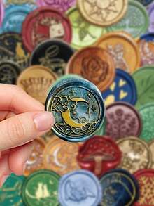 50pcs Wax Seal Stickers For Scrapbooking, Journaling, Planner, Notebook, Luggage, Manual, Guitar, Skateboard, Envelope, Postcard - Multicolor - View 4
