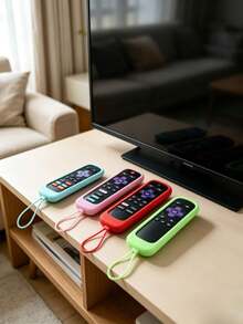 1件 矽膠通用遙控器保護套附掛繩，相容 Roku280 遙控器替換外殼，大型家電配件 - 查看 4
