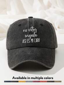 1pc No Estoy Enojada Spanish Quote Baseball Cap Washed Polyester Distressed Dad Hat Casual Adjustable Size Printed Sun Cap For Women Latina - A - View 12
