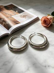 1 Pasang Anting Geometris Retro Serbaguna 6-in-1 yang Modis - Perak - View 12