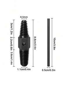 Double‑End Broken Screw Extractor, 1/2" & 3/4" Water Pipe Bolt Remover Tool, High‑Hardness Steel Damaged Screw Stud Extractor For Household Plumbing Repair, Rusty Broken Pipe Fitting Removal Hand Tool - A - View 3