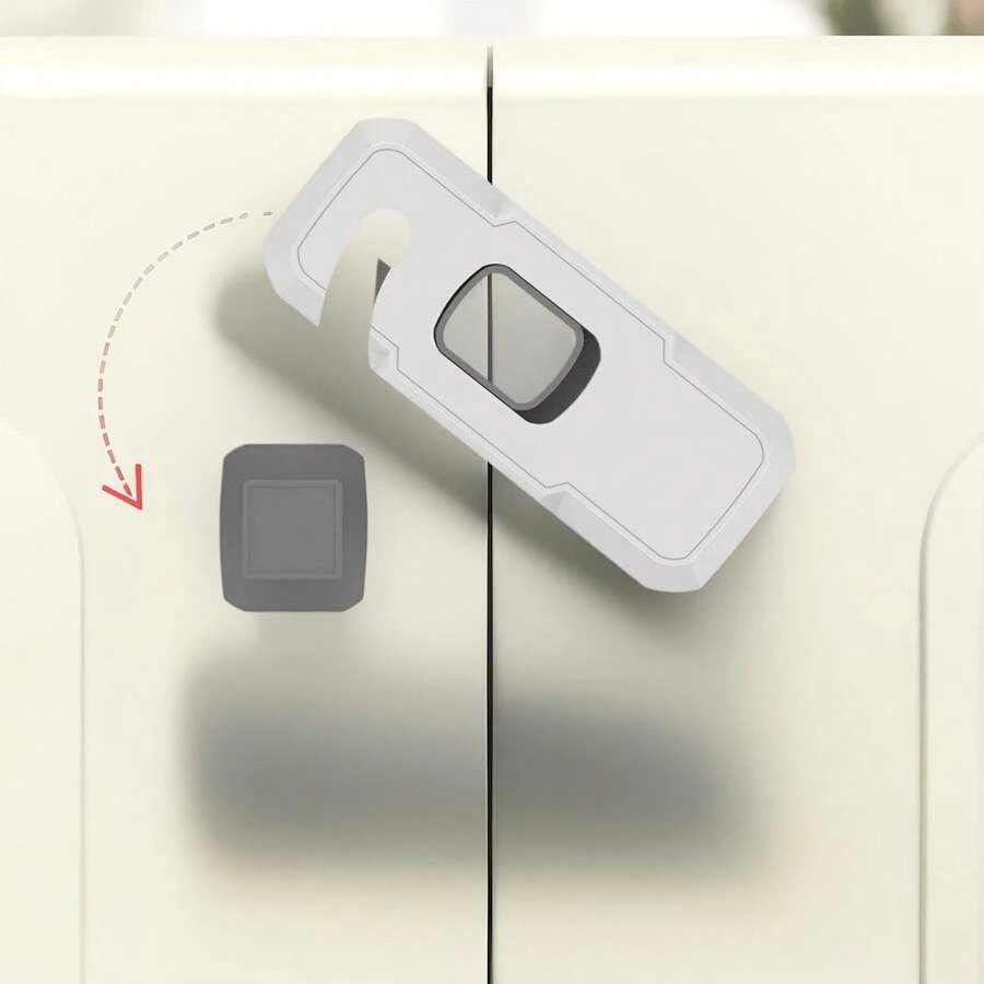 2件裝通用儲物櫃安全鎖,可旋轉免鑽孔冰箱鎖,強力黏貼式櫥櫃抽屜兒童安全鎖,防開啟安全鎖扣 - 多款式 - 查看 1