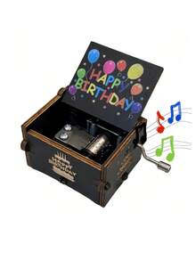 Hand-Crank Music Box - "Happy Birthday"; Perfect Gift For Birthday, Christmas, Anniversary And Valentine's Day; Also Suitable As Home Decor Ornament. - Multicolor - View 12