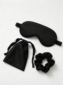 3pcs Customized Name Sleep Eye Mask Set With Storage Bag, Personalized Letter Sleep Mask, Best Bridesmaid Gift, Bridal Shower Gift, Personalized Wedding Favor, Shiny Faux Leather Eye Mask Gift Set - Multicolor - View 10