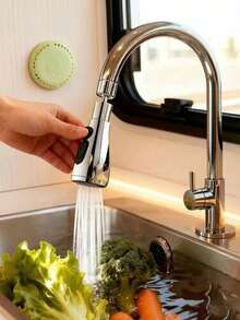 Multifunctional Kitchen Faucet Extender / Solid Air Freshener Tablet. This Faucet Extender Features An Efficient Water-Saving Design With A High-Pressure Anti-Splash Rotating Nozzle, Making It An Excellent Gift. - Silver - View 4