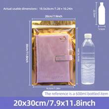 50/100/500個可重複使用密封禮品袋，適用於珠寶收納，迷你自封彩色鋁箔聚合物薄膜樣品袋，適合派對食物與糖果存放 - 金色 - 查看 31