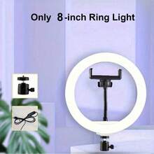 8-Inch USB Powered LED Selfie & Video Conference Lighting, 63-Inch Adjustable Tripod, Color Temperature 3000K-6500K Adjustable, Suitable For Photography Lighting, Recording, Live Streaming, Makeup And Video Blogging - A - View 13