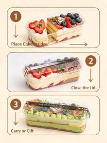 100/50/20pcs Mousse Cake Boxes, Dessert Cups With Lids, Tiramisu Boxes, Mousse Mille-Feuille Rectangular Dessert Soy Milk Cake Transparent Packaging Boxes, Christmas, Halloween, Party Cake Boxes - Transparent - View 4
