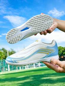 Men's Professional Training Non-Slip Artificial Turf Football Shoes, Boys' TF/FG Football Shoes, Size 35-45 - Baby Blue - View 9