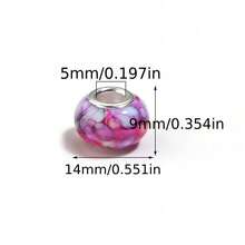 28/58/108 Random Color Acrylic Painted Beads, Large Holes, DIY Jewelry Making Material, Beading Accessories, Can Be Used To Make Bracelets And Necklaces. - Assorted Colors - View 2