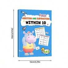 1Pc 64P Mental Astronomy Addition Subtraction Workbook Within 10-100 Arithmetic Practice Book For Kids Preschool Kindergarten Math Skills Homeschool Supplies Halloween Decor Christmas Gift All Styles Shipped Randomly - Multicolor - View 9