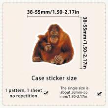 50Pcs Humorous Monkey Decorative Stickers, Funny Meme Animal Graphic Decals, Waterproof Stickers For Journal, Skateboard, DIY Projects - Multicolor - View 4
