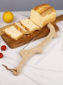 1pc Solid Wood Handle Bread Slicer, Stainless Steel Serrated Bread & Pastry Cutter, Anti-Scratch Protective Cover, Multi-Function Kitchen Slicing Tool Suitable For Bread, Bagels, Fruits, Vegetables And Home Baking - View 10