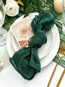 1/6 Pack New Model Cheesecloth Table Runner, 58 X 295cm Boho Gauze Table Runner, Reusable Washable Soft Sheer Crinkled Gauze Table Runner For Wedding Reception, Bridal Shower, Baby Shower, Birthday Party, Dining Table, Home Decor - A - View 16