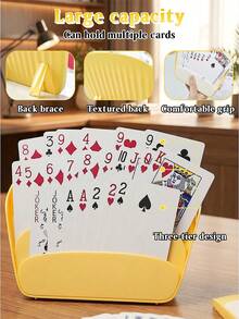 2/1pc Playing Card Holder, Non-Slip Durable Support Stand, One-Handed Operation, "No Prompt" Design, Slouchy, Card Game Card Holder, Suitable For Poker Party, Family Card Game Night, Plastic Hands-Free Card Holder - Multicolor - View 4