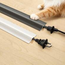 1Roll 3meters/118.11inch Self‑Adhesive Floor Cord Cover, Flexible Cable Concealer Duct Protector, Cable Management Strip For Home, Office & Surface Floor Use - A - View 5