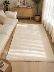 Soft Fluffy Cream White Carpet, Suitable For Bedroom, Living Room, Study, Office, Plush Bedroom Carpet, Non-Slip, Long Pile Carpet, Faux Fur Carpet, Living Room Carpet, Bedside Carpet, Decorative Carpet, Bedroom Decor, Autumn Home Decor, Room Decor, Autumn Decor, Autumn Home Decor - Ivory White - View 2