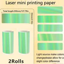 1/2 Roll 57mm X 3.5m Continuous Colored Self-Adhesive Thermal Printing Paper, Holographic Laser Thermal Label Paper Suitable For Mini Meow Machine/Ailibear Color Wrong Question Printing Sticker Paper Roll, Self-Adhesive Label Photo Paper - 57mm Printing Paper - View 26