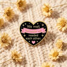 Sweet Friendship Love Enamel Pin, "We Met Because We Needed Each Other" Lapel Badge For Backpack Jacket Decor, Warm Sentiment Theme Gifts Men Women - Multicolor - View 9