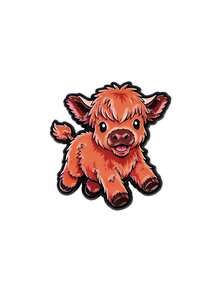 Cute & Lively Highland Cow Enamel Brooch - Fluffy Animal Pin, Suitable For Backpacks And Jackets - Multicolor - View 11