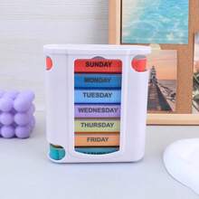 1 Set 1pc 7-Day Pill Box Weekly Monthly Tablet Storage Organizer Container Dispenser Pharmacy Pill Box - View 6