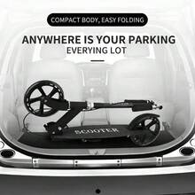 Non-Electric Folding Two-Wheeled Scooter/Scooter For Adults - Folding Giant Scooter With Brake, Durable Metal Housing, Cat Polyurethane (Non-Electric), Random Colour - Multicolor - View 6