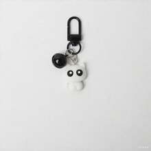1pc Random Cute Funny Creative Black & White Bell Cat Keychain/Bag Charm, Small Gift For Friends, Unisex Daily Decor Party Outdoor Festival - Black and White - View 5
