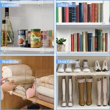 8/6/4/2/1pcs Closet Dividers, Transparent Wardrobe Storage Separators, No-Drill Clip-On Closet Organizer, Prevent Clothes Storage Bags From Sliding And Clutter, Save Closet Space, Suitable For Bedroom Wardrobe, Storage Room, Rental Apartment And Home Closet Organization, One For Storing Separating Closet Storage Organizer Rack, Used For Storing Handbag Storage Organizer - Multicolor - View 8