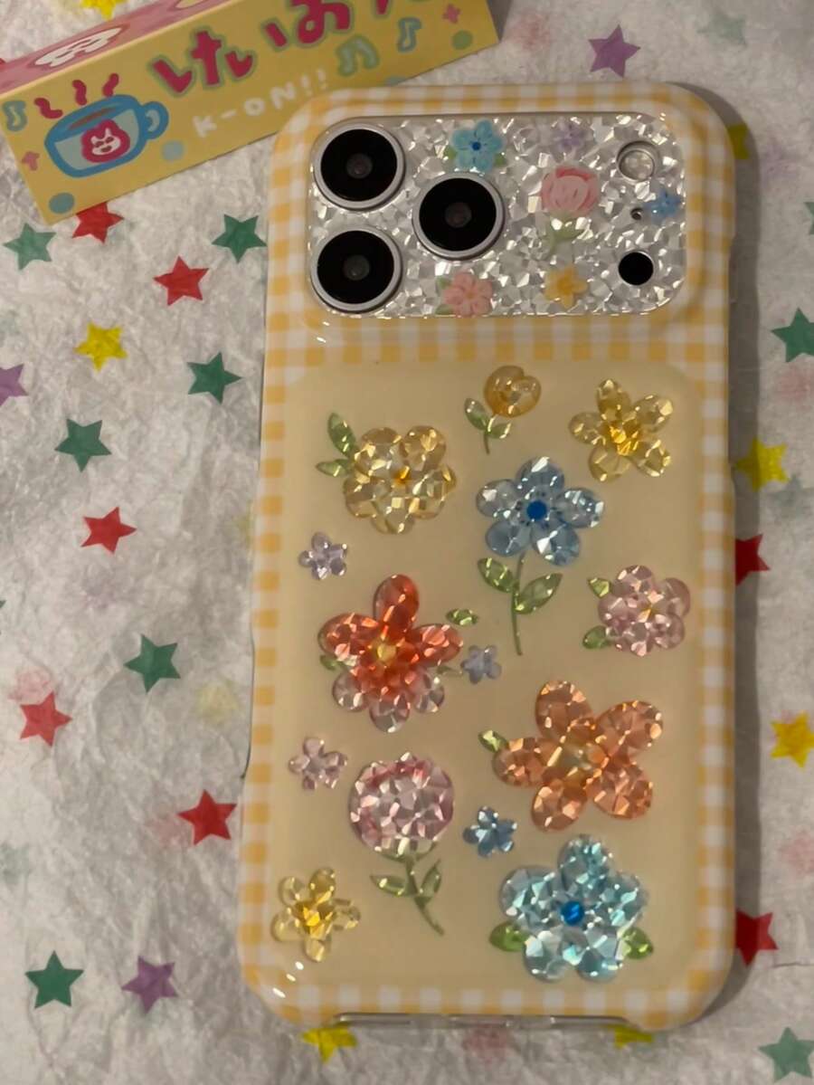Colorful Floral Pattern Phone Case Compatible With Apple 18, 17 Pro Max, 16, 15, 14, 16 Pro, Full Coverage Protective Shell, Premium Fresh Creative Niche Fashion Style For Women - Multicolor - View 1