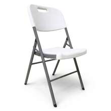 Silla Plegable Plástica Reforzada Jardín Exterior Uso Rudo - Blanco - Ver 8