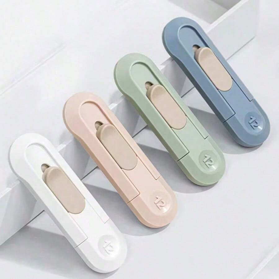 Portable Retractable Mini Box Cutter, Designed For Home And Office, One-Click Pop-Up Blade For Easy Cutting Of Envelopes/Cardboard/Shipping Boxes/Craft Materials, Compact Storage Space-Saving - A - View 1