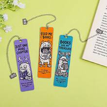 1/3 Colorful Stainless Steel Cute Monster Reading Bookmarks, Accompanying And Marking Bookmarks For Pages That Stay Up Late To Read, Suitable As Gifts For Students, Ladies, Teachers, Students, And Book Enthusiasts. - Color - View 3