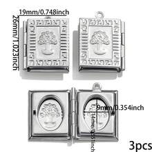 3Pcs Vintage Locket Charms, 304 Stainless Steel Openable Photo Pendant, Charms For Jewelry Making, DIY Necklace Bracelet Making Accessories - Locket Pendant - View 21