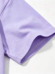 Tween Girls Extended Size T-Shirts - Purple - View 3