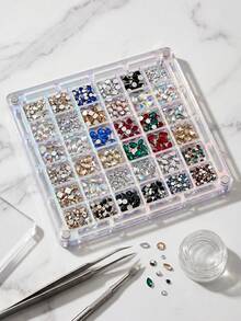 1pc Acrylic Jewelry Storage Box, 36 Small Compartment Dividers, Desktop Jewelry Storage And Display Rack,Earring And Jewelry Organizer. Women's Jewelry Storage,Travel Essentials,Dormitory Supplies, For Bathrooms, Dressing Rooms, And Vanity Tables. - Multicolor - View 8
