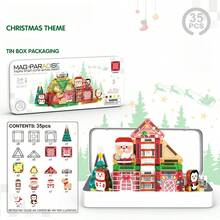 35pcs Mini Magnetic Tiles | Transformable Magnetic Building Blocks - Children Outdoor Puzzle Educational Toys - Portable Travel Iron Box Magnetic Tiles Set - Multicolor - View 20