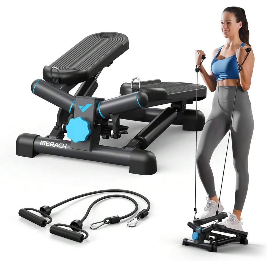 MERACH Mini Stepper For Exercise, 330LBS Capacity, Workout Equipment With Resistance Bands, Perfect As Exercise & Gym Equipment For Full Body At Home