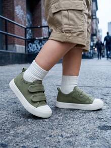 Boys' Green Canvas Fresh Minimalist Lightweight Breathable Casual Sports Shoes, Suitable For Spring Daily Campus And Outdoor Activities - Green - View 2