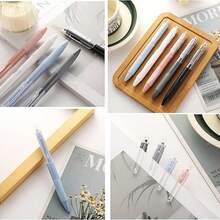 1 Set Aesthetic Gel Pens With Black Ink, 0.5mm Smooth Fine Tip, Simple And Elegant Design, Creative Student Stationery, Retractable Ballpoint Pens For Office, Correct Posture Writing, Water-Based Signature Pens For Exam Practice - Multicolor - View 3