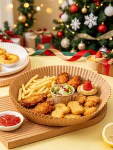 1/50/100/200pcs Square Disposable Air Fryer Liners (6.3 Inch/8 Inch), Paper Air Fryer Liners, Paper Basket Bowls, Baking Trays, Oven Accessories, Baking Tools, Kitchen Gadgets, Kitchen Accessories - Multicolor - View 5