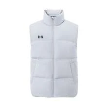UNDER ARMOUR Unisex Solid Color Warm Casual Sports Down Vest - Cigarette Ash - View 1