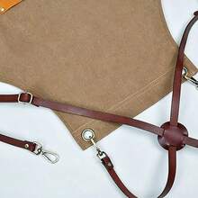 Solid Color Patchwork PU Leather Pocket Split Shoulder Strap Apron, Minimalist Straight Tie-Up Unisex Workwear For Daily Use, Catering, Kitchen, Hair Salon, Pet Shop, Server, Bakery, Milk Tea Shop, All Seasons - Multicolor - View 7