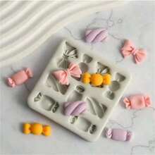 1/2 Pcs Mini Bow Candy Silicone Molds Cake Decor DIY Craft Tool - Multicolor - View 3