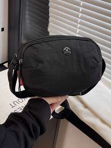 Fashionable Commuting Multi-Compartment Large Capacity Shoulder Crossbody Oval Bag Lightweight Casual Phone Coin Small Round Bag - Black - View 1