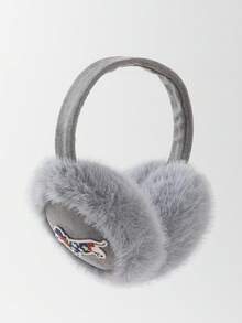 GARASSACC 1pc Women's Cute Puppy Embroidery Suede Fleece Foldable Warm Earmuffs - Multicolor - View 8