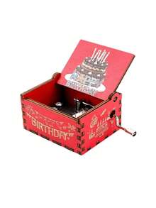 Hand-Crank Music Box - "Happy Birthday"; Perfect Gift For Birthday, Christmas, Anniversary And Valentine's Day; Also Suitable As Home Decor Ornament. - Multicolor - View 14