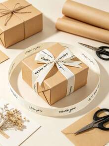 客製化緞面絲帶 25mm 個性化 DIY 緞面絲帶，禮品包裝、生日、婚禮、週年紀念、編織絲帶蝴蝶結裝飾禮品、學校用品、返校季 - 彩色 - 查看 5